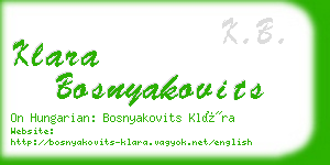 klara bosnyakovits business card